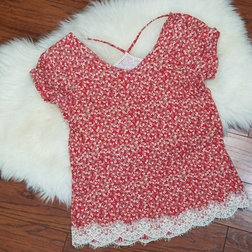 Floral Strap back blouse